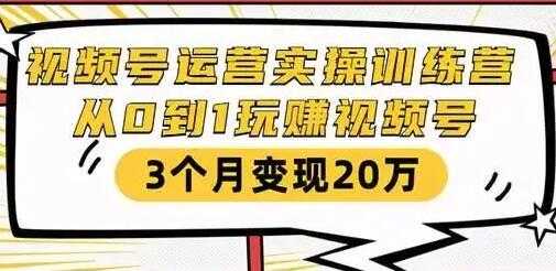 财神大咖会《微信视频号运营实操训练营》从0到1玩赚视频号,3个月变现20万-创业信息网