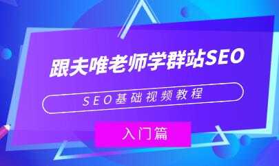夫唯《群站seo优化教程视频》SEO基础视频教程-创业信息网