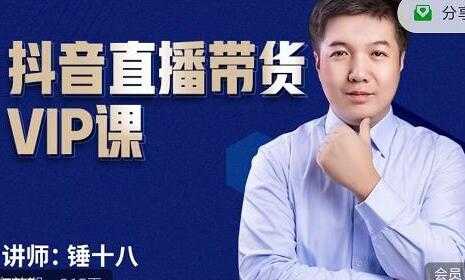 锤十八《抖音直播带货VIP课》专注直播带货有效盈利模式-创业信息网