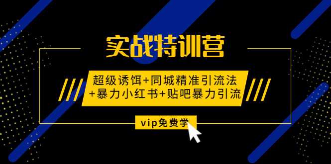 实战特训营:超级诱饵+同城精准引流法+暴力小红书+贴吧暴力引流(视频课程)-创业信息网