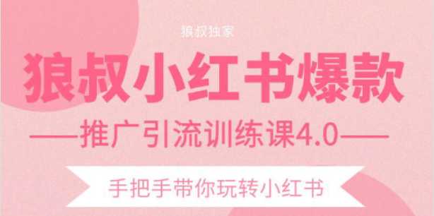 狼叔小红书爆款推广引流训练课4.0,手把手带你玩转小红书-创业信息网
