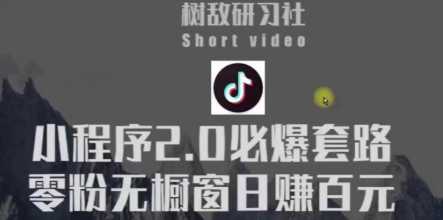 树敌研习社6月抖音赚钱课程:抖音小程序2.0必爆套路零粉无橱窗日赚百元玩法-创业信息网