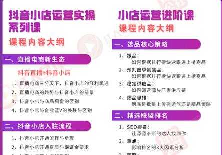 小店运营全套系列课 从基础入门到进阶精通,系统掌握月销百万小店核心秘密-创业信息网