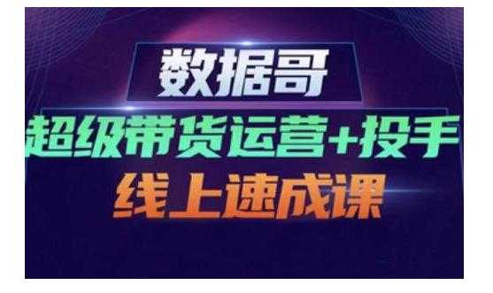 数据哥·超级带货运营+投手线上速成课,快速提升运营和熟悉学会投手技巧-创业信息网