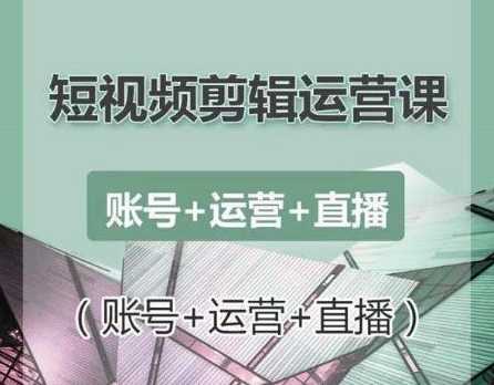 南小北短视频剪辑运营课:账号+运营+直播,零基础学习手机剪辑【视频课程】-创业信息网