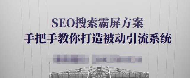 SEO搜索霸屏方案,手把手教你打造被动引流系统【视频课程】-创业信息网
