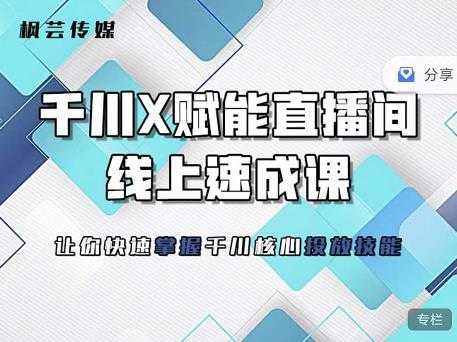枫芸传媒-线上千川提升课，提升千川认知，提升千川投放效果-创业信息网