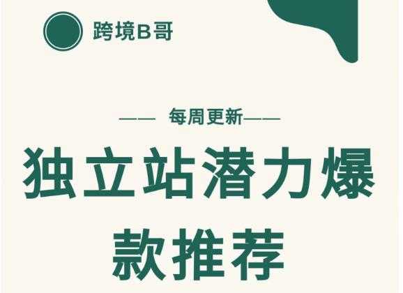 【跨境B哥】独立站潜力爆款选品推荐,测款出单率高达百分之80-创业信息网