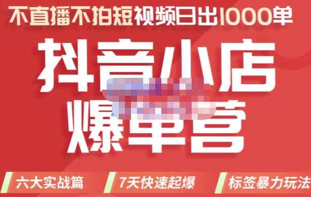 推易电商·2022年抖音小店爆单营,不直播、不拍短视频、日出1000单,暴力玩法-创业信息网