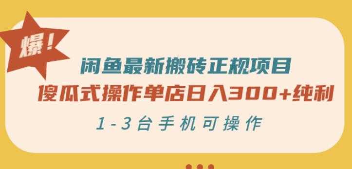 闲鱼最新搬砖正规项目:傻瓜式操作单店日入300+纯利,1-3台手机可操作-创业信息网