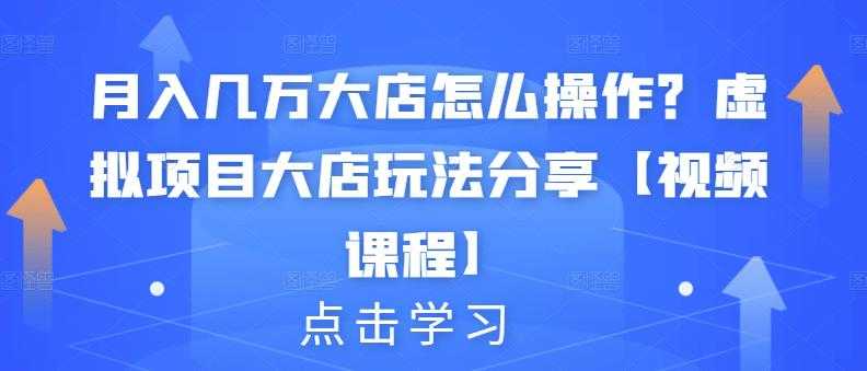 月入几万大店怎么操作？虚拟项目大店玩法分享【视频课程】-创业信息网