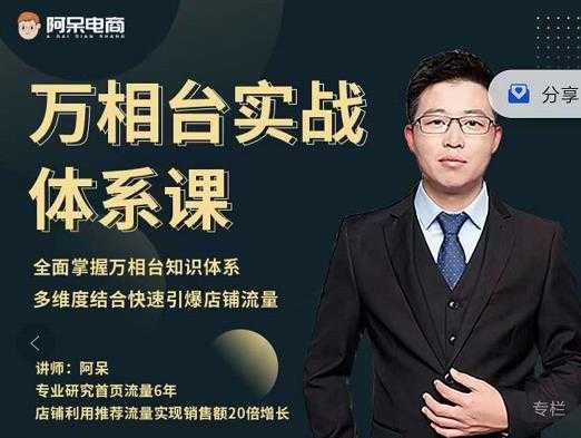 阿呆-万相台实战体系课，帮您全面掌握万相台知识体系-创业信息网