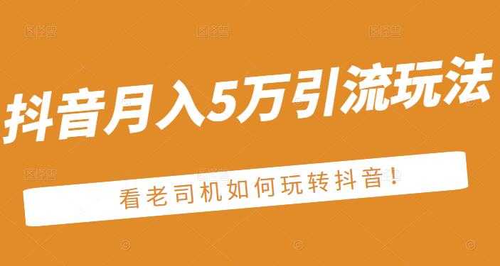 老古董·抖音月入5万引流玩法,看看老司机如何玩转抖音(附赠:抖音另类引流思路)-创业信息网