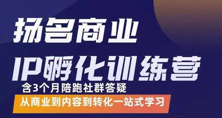 杨名商业IP孵化训练营,从商业到内容到转化一站式学 价值5980元-创业信息网