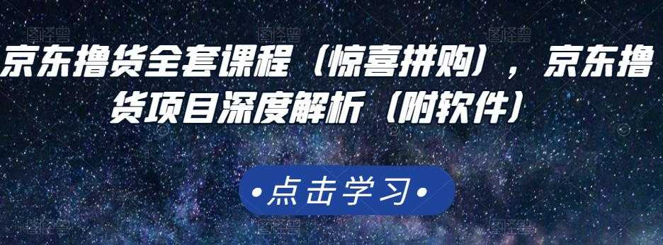 京东撸货全套课程(惊喜拼购),京东撸货项目深度解析(附软件)-创业信息网