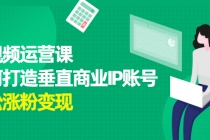 短视频运营课,如何打造垂直商业IP账号,轻松涨粉变现-创业信息网