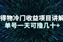得物冷门收益项目讲解，单号一天可撸几十+-创业信息网