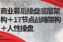 商业幕后操盘底层架构＋17节点战略架构＋人性操盘-创业信息网