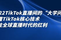 2022TikTok直播间的“大学问”掌握TikTok核心技术 抓住全球直播时代的红利-创业信息网