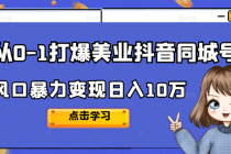2022从0-1打爆美业抖音同城号，风口暴力变现日入10万-创业信息网