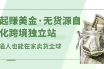 一起赚美金·无货源自动化跨境独立站 普通人也能卖货全球【无提供插件】-创业信息网