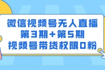 微信视频号无人直播第3期+第5期，视频号带货权限0粉-创业信息网