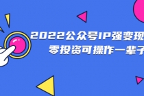 2022公众号IP强变现项目,零投资可操作一辈子-创业信息网
