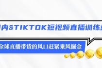 国内&TIKTOK短视频直播训练营,全球直播带货的风口赶紧乘风掘金-创业信息网