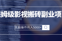 保姆级影视搬砖副业项目 无脑操作月入5000+-创业信息网