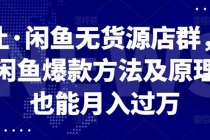 闲鱼无货源店群,掌握闲鱼爆款方法快速出单,轻松月入10000+-创业信息网