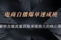 电商自播爆单速成班:解密直播流量获取承接放大的核心密码-创业信息网
