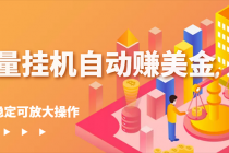 流量挂机自动赚美金项目,每天稳赚美金,稳定无限放大-创业信息网