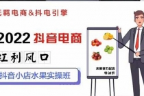 2022抖音电商红利风口：抖音小店水果实操班，一键批量上品 日发千单实操-创业信息网