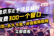 京东无限E卡全自动挂机项目 号称日入500–1000【永久版脚本+详细操作教程】-创业信息网