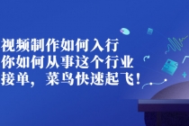 视频制作如何入行，教你如何从事这个行业以及如何接单，菜鸟快速起飞！-创业信息网