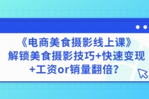 《电商美食摄影线上课》解锁美食摄影技巧+快速变现+工资or销量翻倍-创业信息网