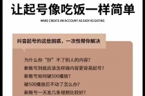 新手起号必备速成班课程:0到千万爆款实操,让抖音起号像吃饭一样简单-创业信息网