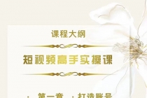 短视频高手实操课:从入门到精通,账号+运营+直播,应有尽有!-创业信息网