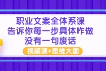 职业文案全体系课:告诉你每一步具体咋做 没有一句废话-创业信息网