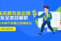 京东店群专业运营：京东全类目解析，最新技术和方法能让店铺起飞，纯实操-创业信息网
