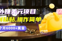 分享一个国外赚美元项目：复制粘贴一个月6000+美金，简单易操作-创业信息网