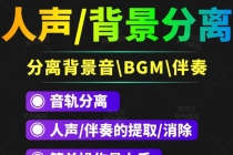 【短视频必备】人声分离软件 背景音去除BGM人声伴奏提取消除音轨分离降噪-创业信息网