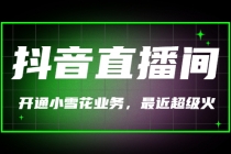 最近超火的抖音直播间开通小雪花业务-创业信息网