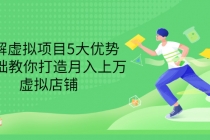 拆解虚拟项目5大优势，0基础教你打造月入上万虚拟店铺-创业信息网