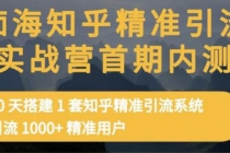 知乎精准引流实战营1-2期,30天搭建1套精准引流系统,引流1000+精准用户-创业信息网