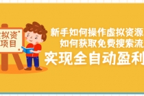 新手如何操作虚拟资源项目：如何获取免费搜索流量，实现全自动盈利！-创业信息网