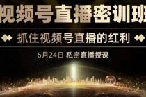 《视频号直播密训班》,抓住视频号直播的红利 价值12800-创业信息网