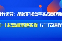 秒懂代运营:品牌IP操盘手实战赚钱,0-1起盘和落地实操价值199-创业信息网