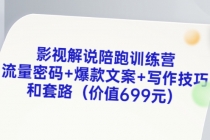 影视解说陪跑训练营,流量密码+爆款文案+写作技巧和套路-创业信息网