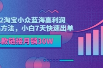 2022淘宝小众蓝海高利润选品方法,小白7天快速出单,单款链接月销30W-创业信息网